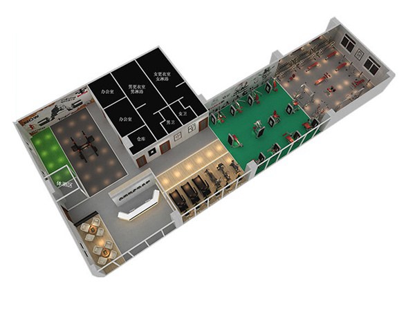 800平方健身房配置方案-广西银河Galaxy体育健身器材有限公司