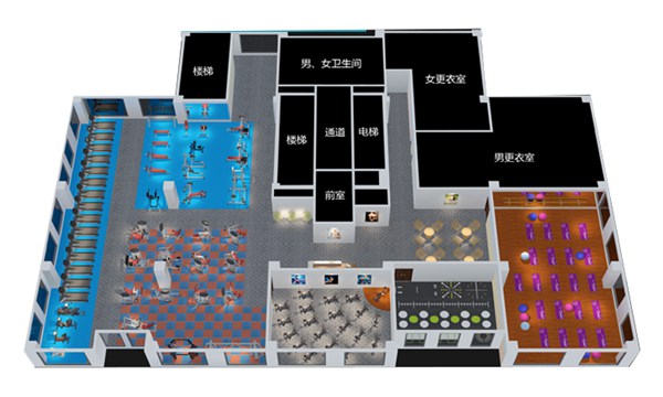 1500平方健身房配置方案-广西银河Galaxy体育健身器材有限公司