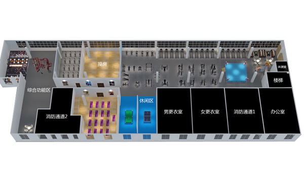 2000平方健身房配置方案-广西银河Galaxy体育健身器材有限公司